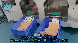 Automatic 2-robot-arm Paper Bag Handle Making and Pasting machine for Twisted Handle and Flat Handle