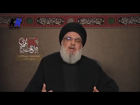 امين عام حزب الله السيد حسن نصرالله يتحدث خلال احياء ليالي شهر محرم