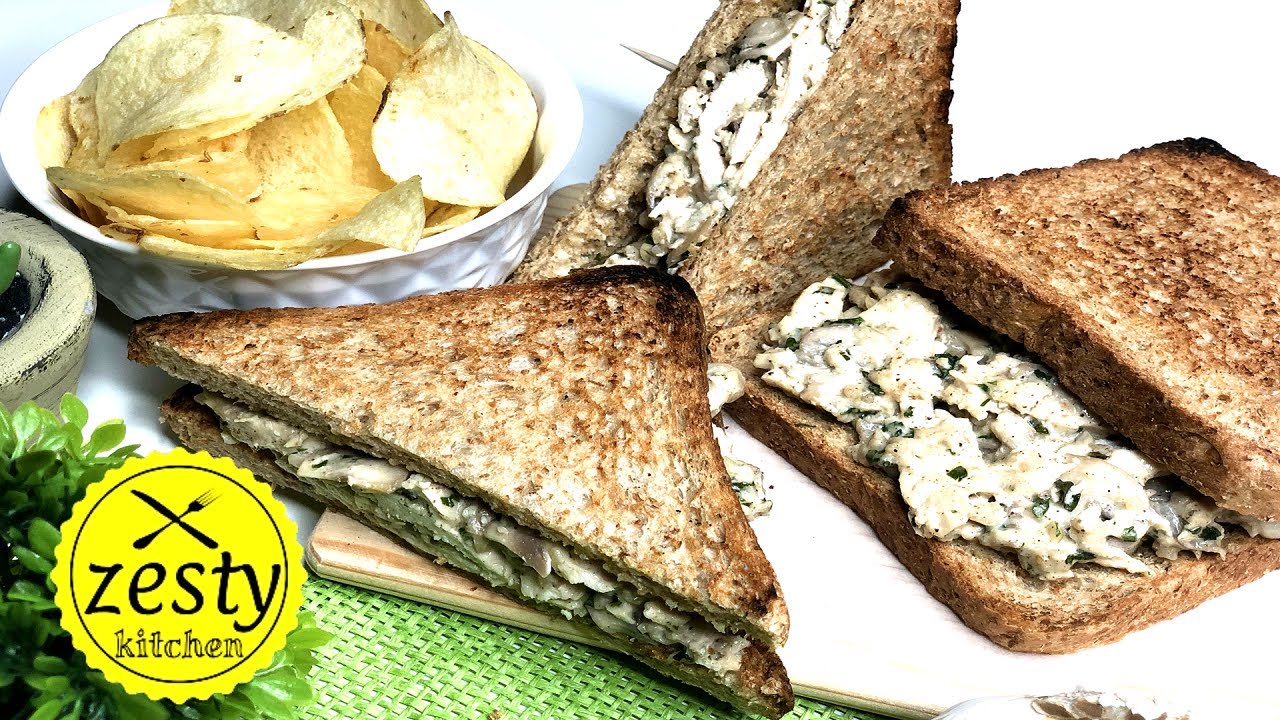 Creamy Garlic Mushrooms Chicken Sandwich | Mushroom Sandwich | Zesty Kitchen