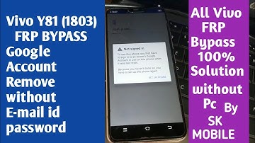 vivo Y81 {1803} frp Bypass Without Email id/password 100% Solution