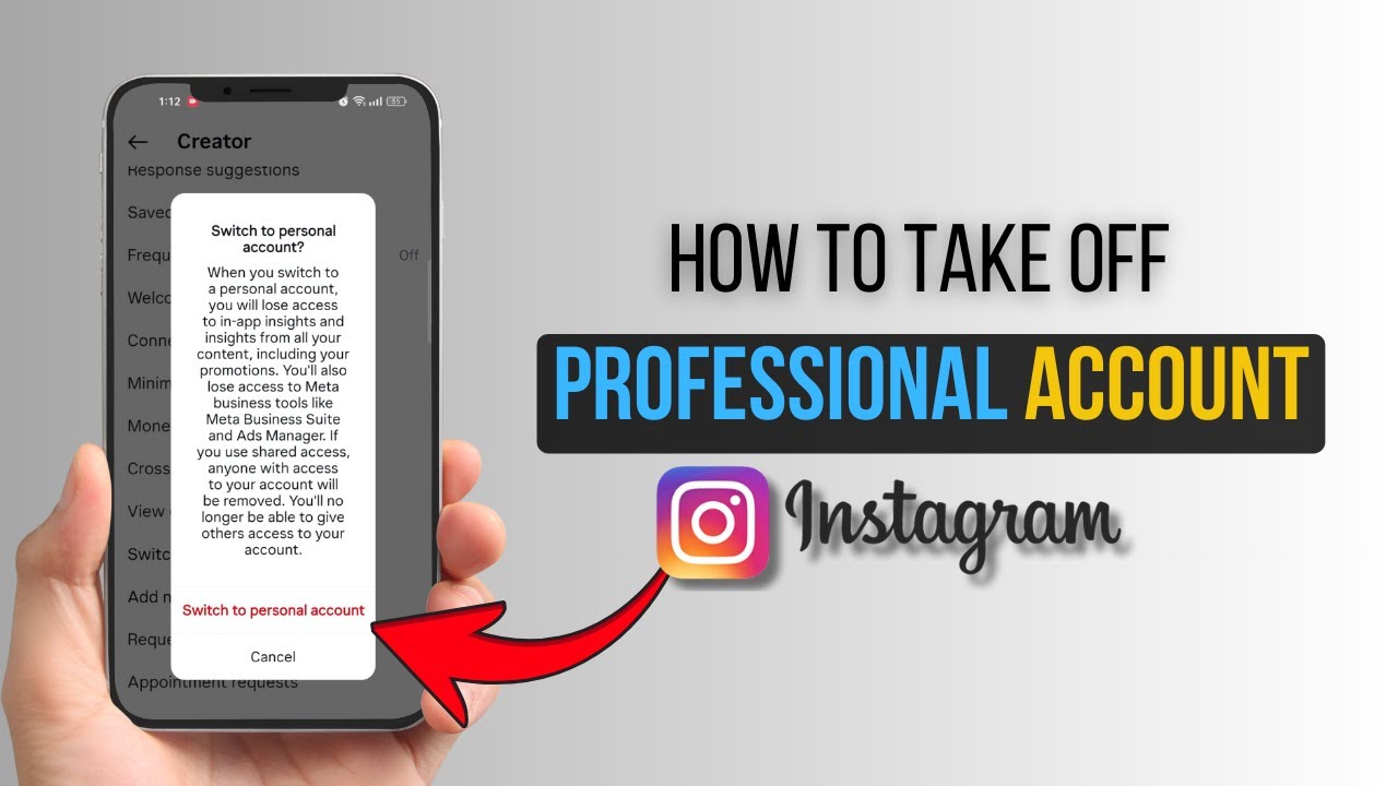 How to take off professional account on Instagram?