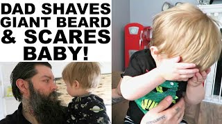 Download Lagu DAD SHAVES GIANT BEARD - BABY REACTION MP3