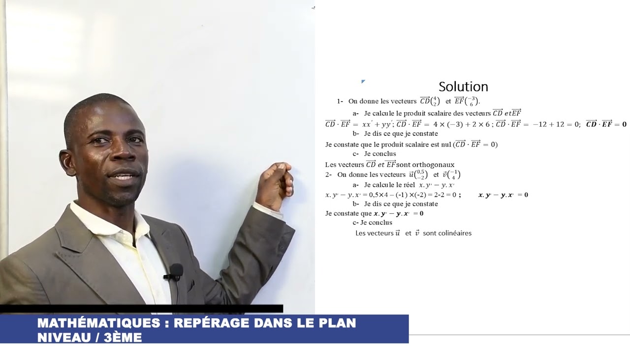 MATHEMATIQUES REPERAGE DANS LE PLAN NIVEAU 3EME