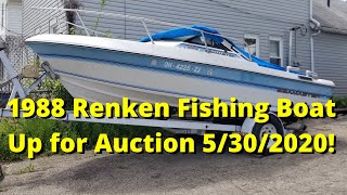 1988 Renken Fishing Boat Engine Test UP FOR AUCTION 5/30/2020!