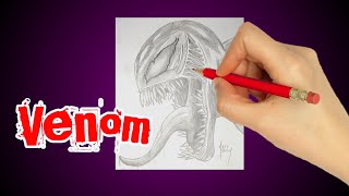 Como Desenhar Venom Fácil. Cómo Dibujar Venom Fácil. How To Draw, Venom, Easy.