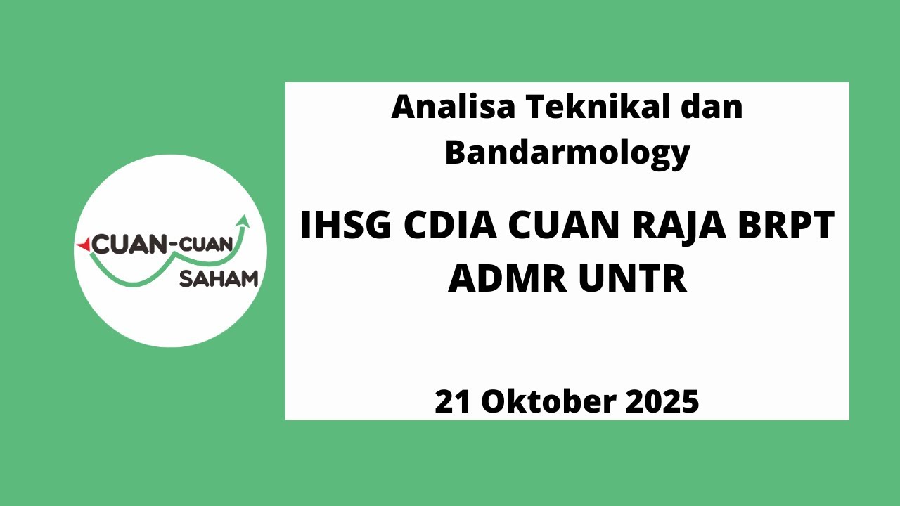 CCS Analisa Teknikal & Bandarmology Saham | IHSG CDIA CUAN RAJA BRPT ADMR UNTR