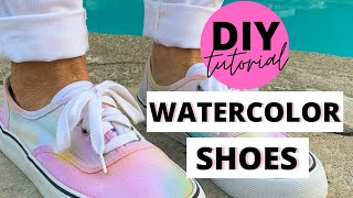 How to Upgrade Boring White Sneakers with Watercolor  | by Michele Baratta