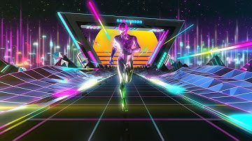 Synthwave Running Man Background 4K Vj Loop Video | No Copyright Motion Loop Background Video