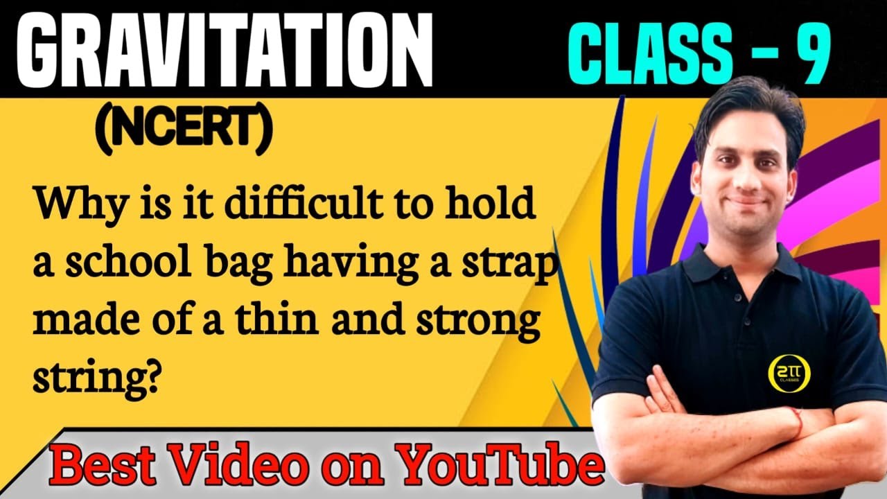 Why is it difficult to hold a school bag having a strap made of a thin and strong  string? 