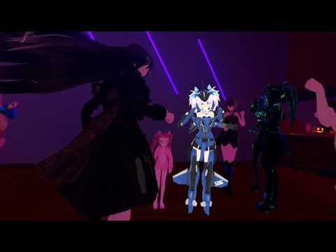 VRChat Moments - VR anime girls dancing in the bar : Virtual Reality