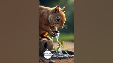 Squirrel watered the red chilli plant and saved it from drying up 😭 #ai #tree #save #watering