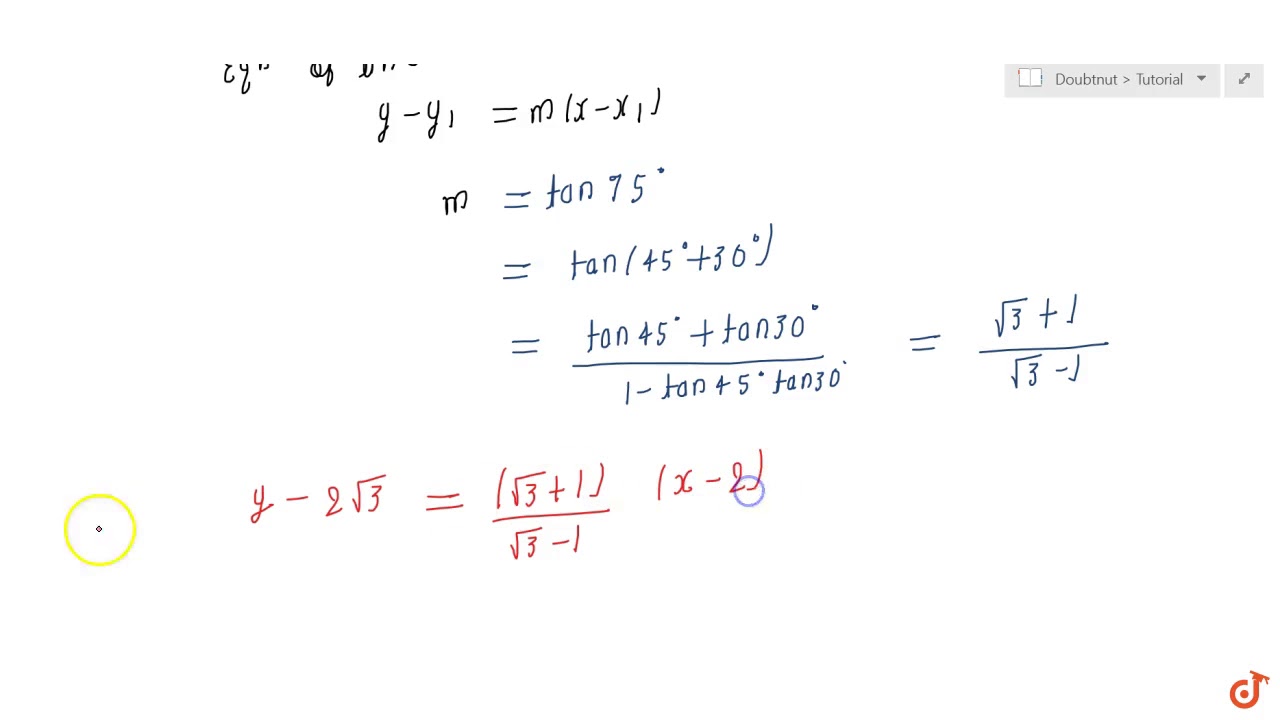 Find the equation of the line which satisfy the given