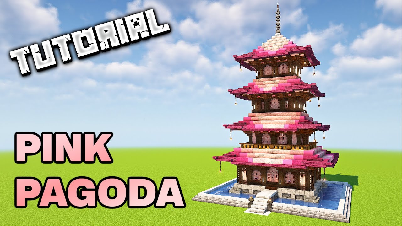 How To Build A Pink Pagoda  Minecraft Tutorial 