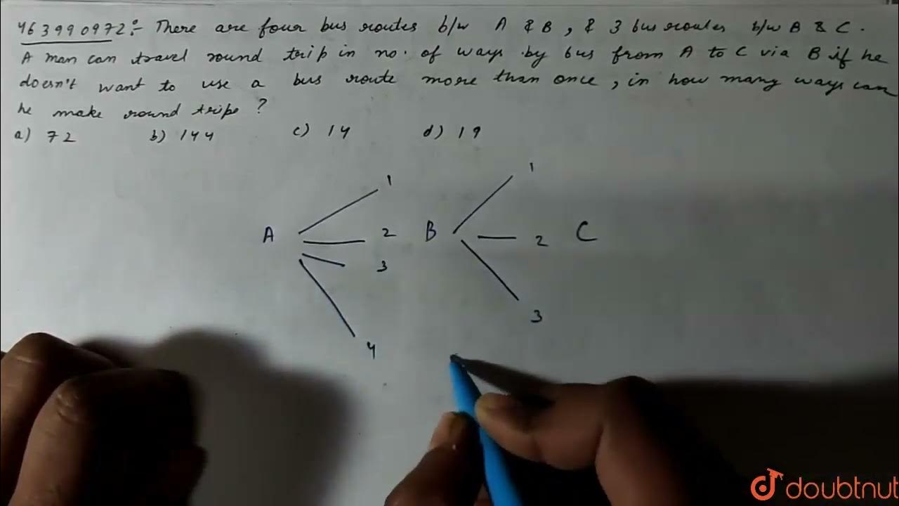 There are four bus routes between A and B, and three bus routes between