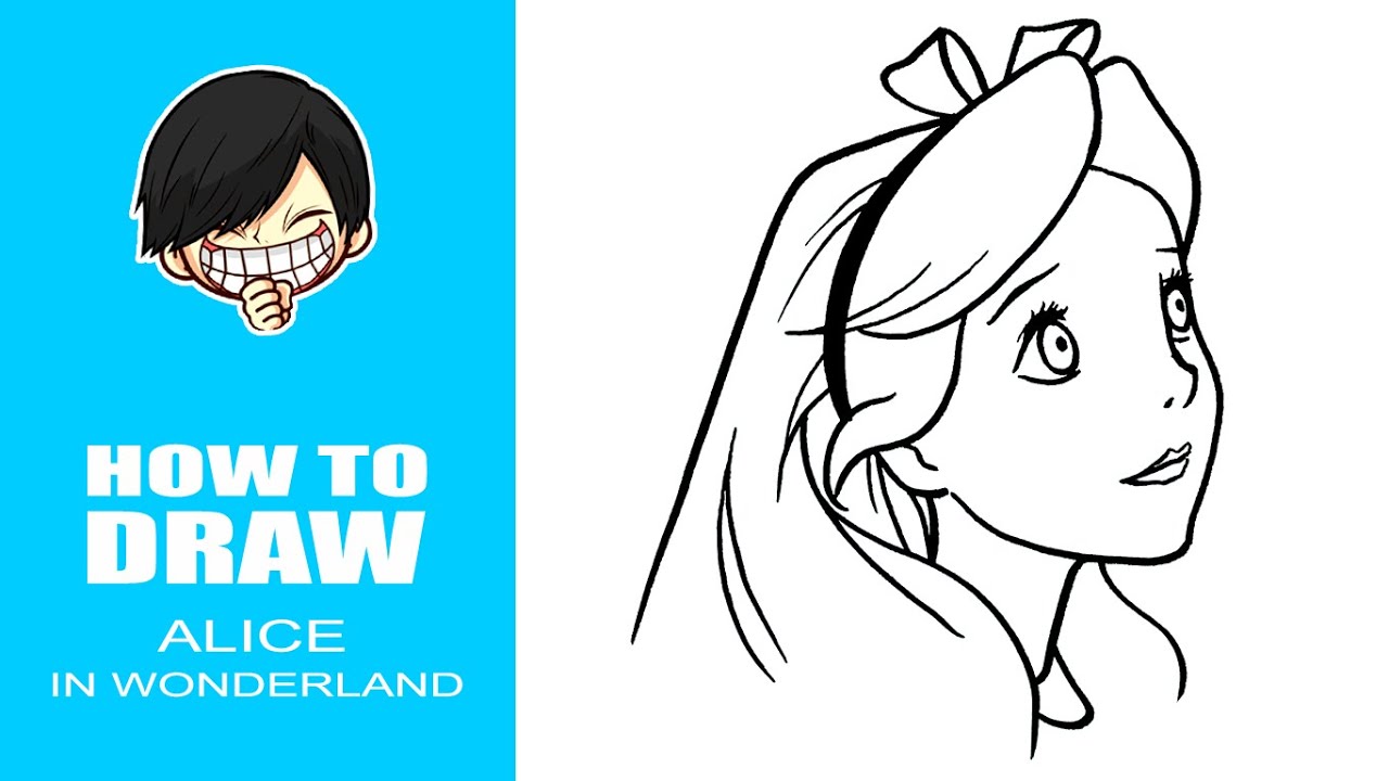How to draw Alice in Wonderland step by step - YouTube
