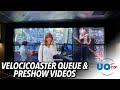 Jurassic World VelociCoaster Queue Tour + Preshow Videos