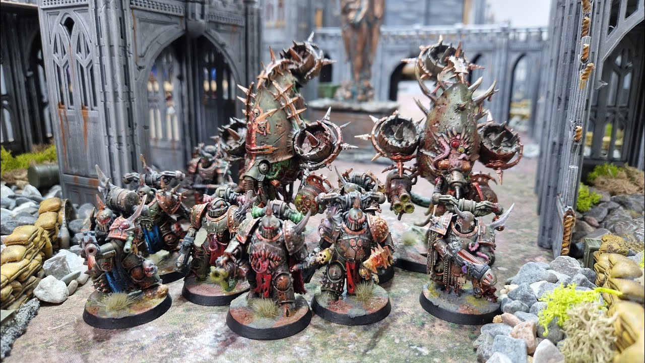 Chaos Space Marines vs Death Guard, Warhammer 40k battle report - YouTube