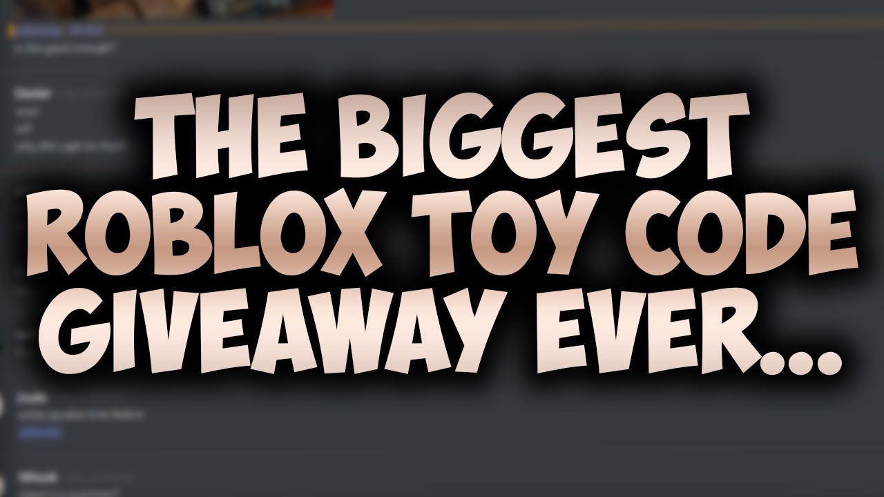 Roblox Toy Code Giveaway