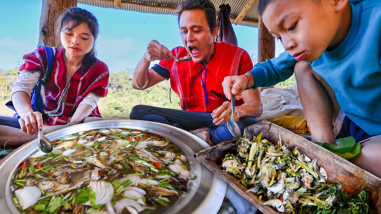 Rare VILLAGE FOOD Thailand!! Fishing + Cooking in Asian Mountains!! | Amazing Karen People | Mark Wiens