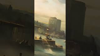 Baku Maiden Tower oil painting put into motion