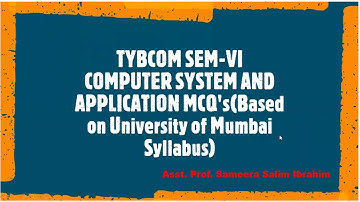TYBCOM (SEM VI ) Computer System and Application-MCQ   PART 1
