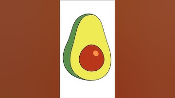 How to Draw Avocado, Avocado Drawing, Draw and Color Cute Avocado, Draw Avocado, Easy Drawing Steps