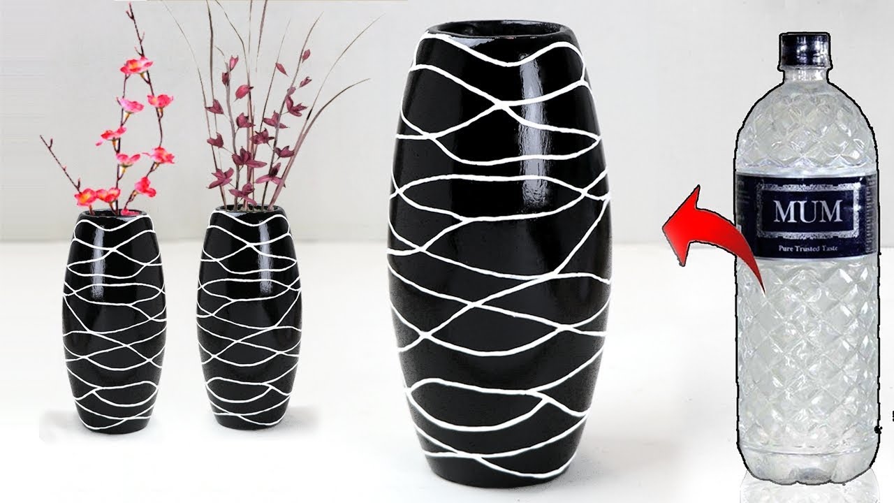 Plastic bottle flower vase || Pottery making বোতল দিয়ে ফুলদানী