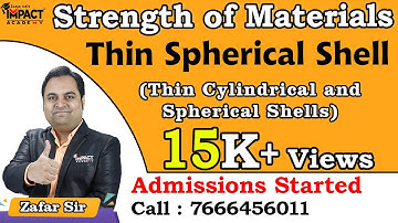 Thin Spherical Shell | Thin Cylindrical and Spherical Shells | Strength of Materials #engineering