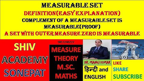 MEASURABLE SET|| M.SC. || MATHEMATICS || NET || GATE || EASY EXPLANATION || IN HINDI || CLASSROOM
