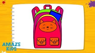 Как Нарисовать Школьный Рюкзак для Детей🎒 Рисунки Своими Руками. Уроки Рисования для Начинающих