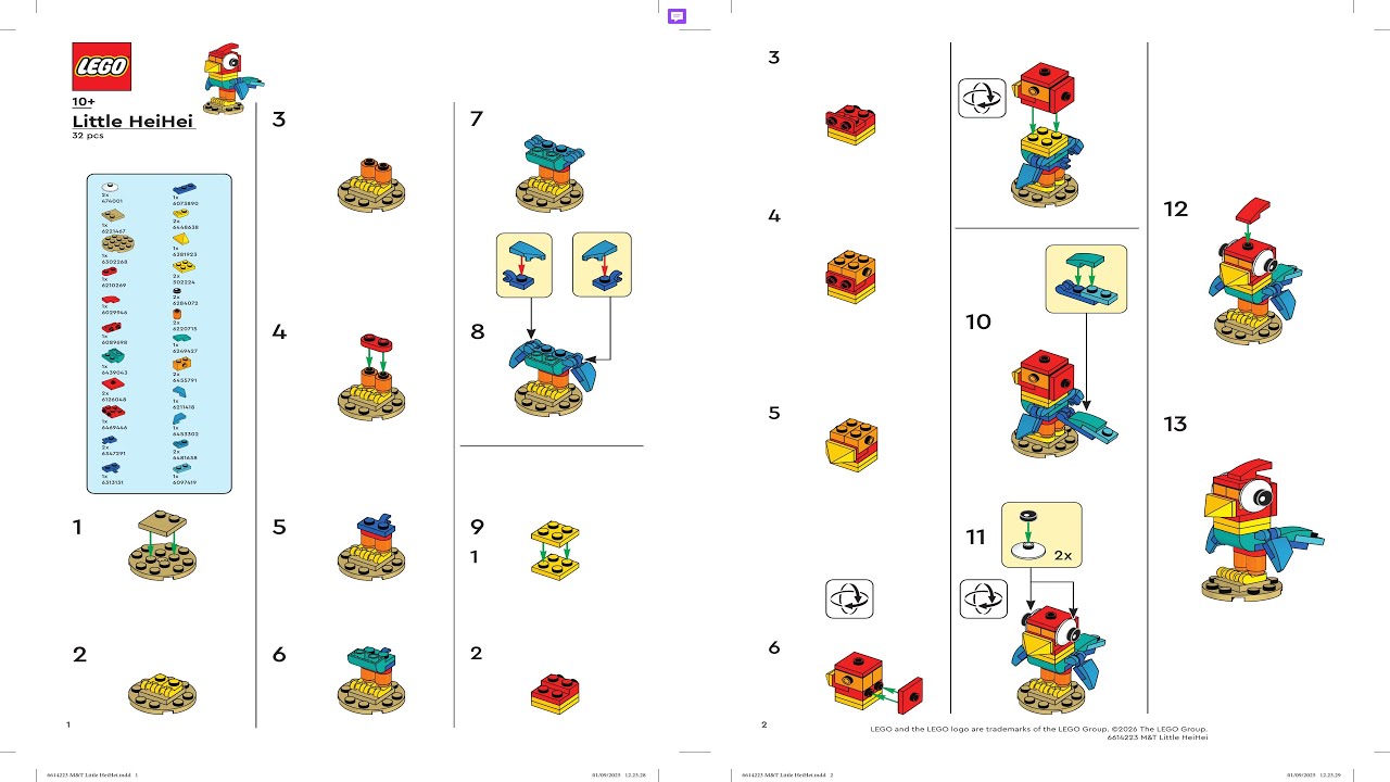 Make and Take - Little HeiHei LEGO instructions