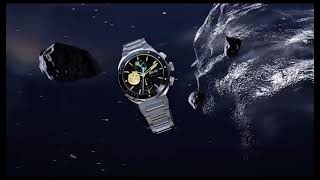Fiyta Space Walk Chronograph Watch Grade-5 Titanium ETA-7750 18K Gold Coin Aerospace GA880026.WBW