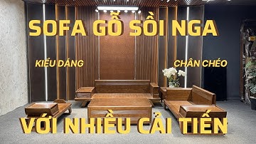 Sofa Gỗ Sồi Nga Kiểu Dáng Chân Chéo Dành Cho Phòng Khách Từ 20-23m2 | Nội Thất Sofa Gỗ Sồi Nga