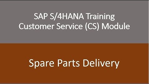 Video 17 - SAP S/4HANA Customer Service (CS) module Training : Spare Parts Delivery.