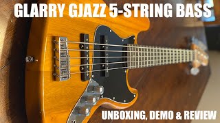 Glarry 5 string GJazz bass unboxing, demo and review