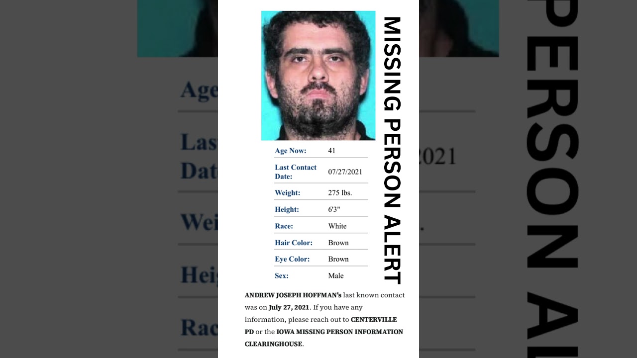 ОБЪЯВЛЕНИЕ О ПРОПАВШЕМ БЕЗ ВЕСТИ: Помогите найти ЭНДРЮ ДЖОЗЕФА ХОФФМАНА