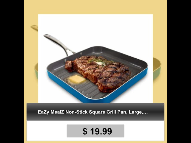 EaZy MealZ Non-Stick Square Grill Pan, Large, 10.5″ – EaZy BrandZ