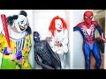 Team spiderman in real life  rescue red spider from killer clown  more  live action story 