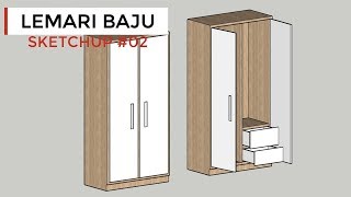 Cara CEPAT dan MUDAH membuat Lemari Pakaian di sketchup | Tutorial Sketchup #02 screenshot 3