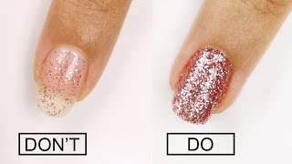 How to apply glitter nail polish