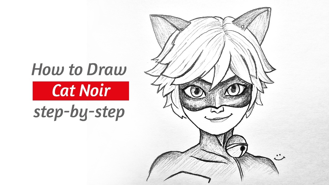 How to Draw Cat Noir Easy || Step by Step drawing || easy pencil sketch for beginners