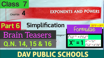 DAV class 7 maths chapter 4 brain teasers Q.N. 14, 15 & 16
