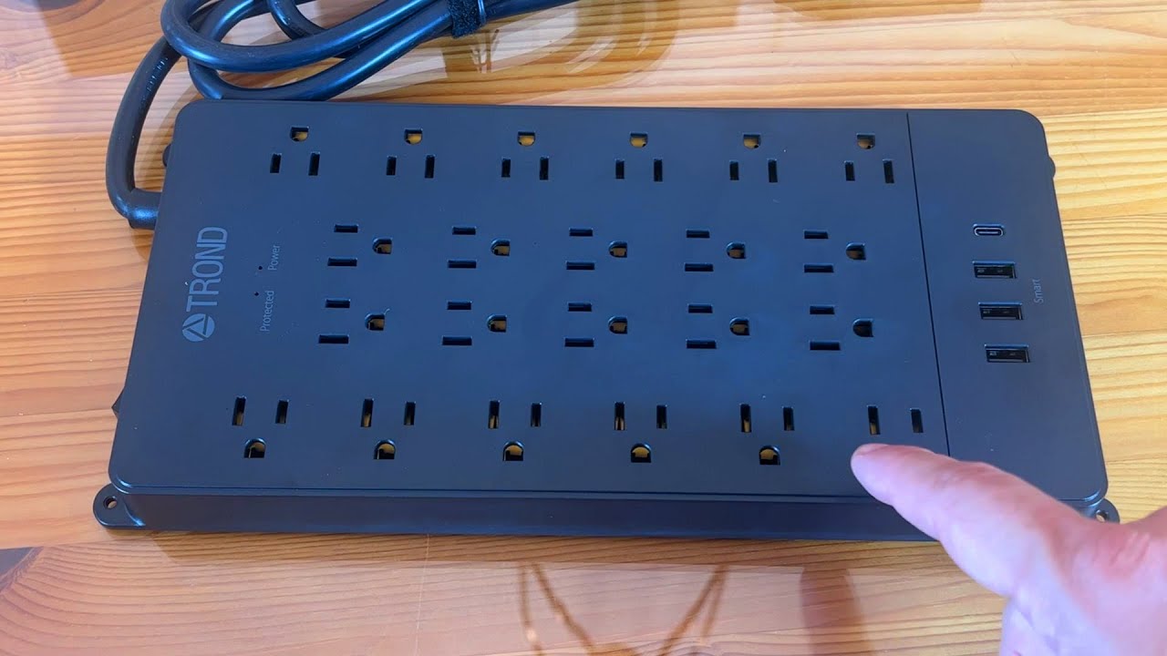 Power Strip Surge Protector 22 Outlets - TROND 5ft Extension Cord