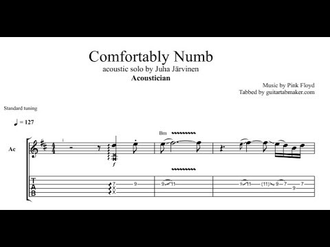 Acoustician - Comfortably Numb solo TAB - acoustic guitar solo tab (PDF + Guitar Pro)