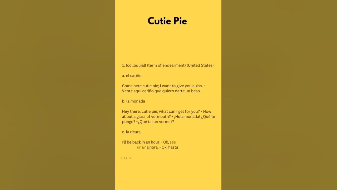 English to Spanish How to say "Cutie Pie" in Spanish shorts 