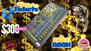 Power 20X Florida Lottery Scratch offs FULL BOOK NEW TICKETS! $300 Gamble! with Old Lady Scratcher!