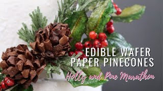 How to make Wafer Paper Pinecones | Winter Cake Decor | Florea Cakes