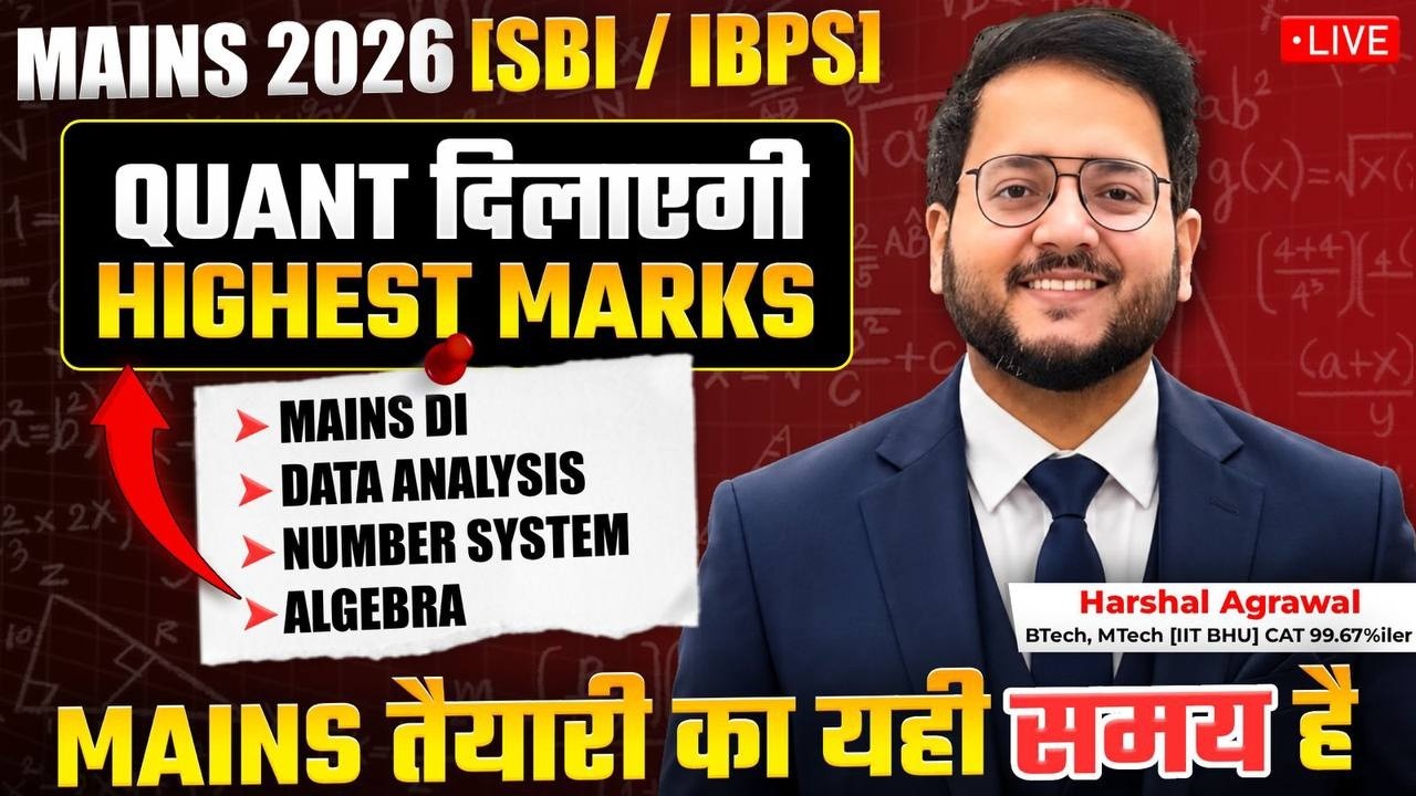 🔴 Mains Quant ONLY EXAM LEVEL for IBPS, SBI PO MAINS 2026 Mains DI ...