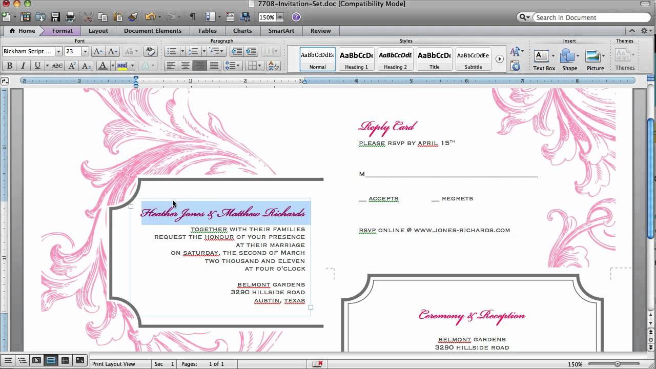 how-to-customize-an-invitation-template-in-microsoft-word-youtube