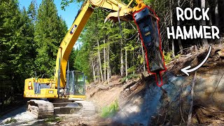 Hammering Rock With A GIANT Excavator | Building Our Road